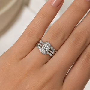 Elegante Set di Anelli con Zirconi per Donne, Gioielli alla Moda per Matrimonio, Proposta e Fidanzamento - Product Image 2