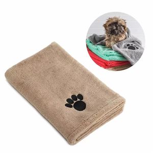 Benutzer definierte Großhandel Cartoon Logo Haustier Handtücher Hund Katze Reinigung Verwenden Sie wasch bare schnell trocknende saugfähige Mikro faser Handtuch für Hund - Product Image 2