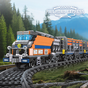 Jestar 59096 <b>Building</b> Block Train <b>Model</b> Railway Express 800+ Pieces for Ages 8 13 Years Unisex Toy Set - Product Image 5