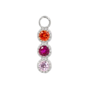 LOZRUNVE color arcobaleno CZ triplo orecchino DIY ciondolo ciondolo 925 argento Sterling - Product Image 3