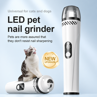 Lime à ongles électrique améliorée pour chien avec lumière LED, 2 vitesses, silencieuse, lime à griffes indolore pour chat, rechargeable par USB, en plastique