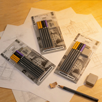 Crayons de fusain professionnels YIDASI 6H-16B, ensemble avec gomme à modeler noire et taille-crayon pour le dessin, le ombrage et les arts plastiques