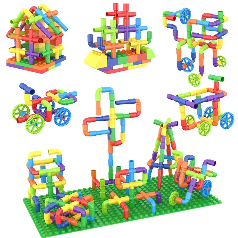 Giocattoli fai-da-te in plastica fai-da-te giocattoli Pipeline giocattoli Montessori costruzione giocattoli educativi STEM Designer