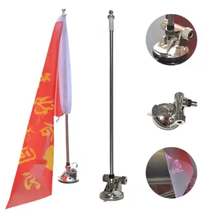 Top quality sucker car flag pole flag custom stainless steel car flagpole