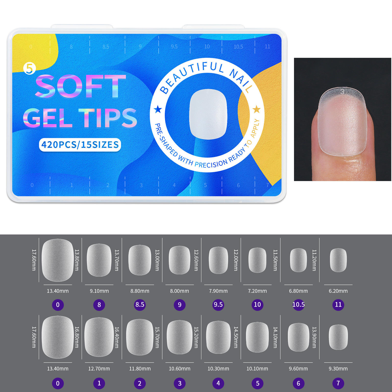 420pcs givré sans soudure 15 # taille clou 05