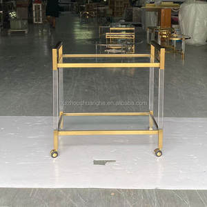 आधुनिक लक्जरी मिनी कॉफी बार मोबाइल कार्ट मूल कारखाने स्टेनलेस स्टील एक्रिलिक ट्रॉली होम होटल और डाइनिंग उपयोग के लिए - Product Image 5