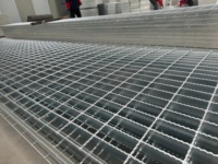 Marches d'escalier en acier galvanisé à chaud, antidérapantes, à surface dentelée, pour escaliers industriels