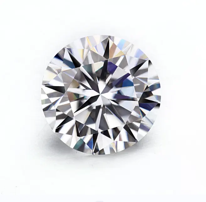 Kính Moissanite Moissanite Cắt Tròn Bán Trực Tiếp Màu Trắng Tinh Khiết Bán Sỉ Kính Moissanite VVS Moissanite