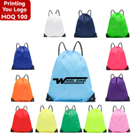 Sacs à cordon personnalisés en polyester et nylon de 30 cm pour le shopping et les sacs à dos, vente en gros, promotionnels, avec logo sur mesure