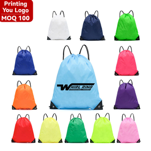 Custom logo Wholesale Promotional Polyester Nylon Drawstring 30cm Shop and Backpack <strong>Draw</strong> <strong>String</strong> <strong>Bags</strong> - Product Image 1