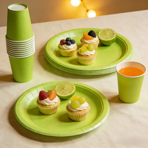 DAMAI - Vajilla de Papel de Color Sólido para Fiestas, Juego de Vajilla Desechable de Color Liso, Platos de 7 y 9 Pulgadas, Vasos de Papel, Servilletas - Product Image 4