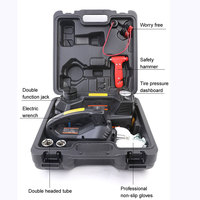 Kit d'outils de clé à vérin hydraulique électrique 12v DC de qualité supérieure pompe à pneu et lampe de poche LED 3 en 1 ensemble cric de voiture électrique