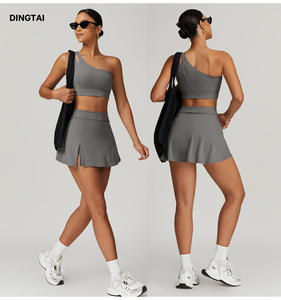 المرأة الرياضية التنس تجريب اليوغا قمم مريحة بيكلبول ارتداء التدريب قطعتين الغولف التنورات مجموعات - Product Image 2