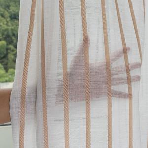 <span class=keywords><strong>Rideau</strong></span> Moderne en Jacquard à Rayures Verticales <span class=keywords><strong>Blanc</strong></span> <span class=keywords><strong>Beige</strong></span>, <span class=keywords><strong>Voilage</strong></span> Filtrant la Lumière à Rayures Dorées, 100% Polyester Ignifuge - Product Image 5