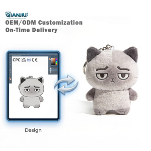 Boneka Gantungan Kunci Hewan Lucu Kartun Anime Anak-Anak, Boneka Kucing Kartun Isi Dakron - Product Image 1