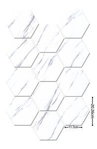 Autocollant mural hexagonal SXP en PVC, imitation marbre, grain <span class=keywords><strong>de</strong></span> bois, auto-adhésif, imperméable, <span class=keywords><strong>panneau</strong></span> mural décoratif pour salon, chambre <span class=keywords><strong>à</strong></span> coucher, intérieur - Product Image 5