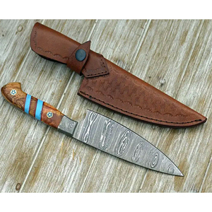 Cuchillo de Chef de Acero de Damasco Hecho a Mano de Primera Calidad, Cuchillo de Cocina Duradero para la Preparación Diaria de Alimentos, Cuchillo de Chef de Damasco Afilado como una Navaja - Product Image 5
