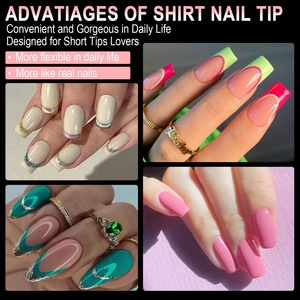 600 faux ongles à presser, couvrance totale, formes Stiletto, Amande, Carré, Cercueil, French, pour extension en gel - Product Image 2