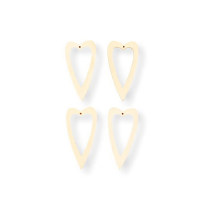 Accessorio in Legno a Forma di Cuore Ilan 45x22mm 4 Pezzi per Decorazioni Artigianali - Product Image 1