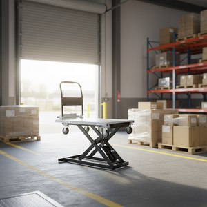 Draagbare 350kg 500kg hydraulische schaarheftafels opvouwbare elektrische transportkar met accu stalen bestelwagen vrachtwagen laad- en loswagen - Product Image 1