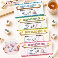 4 Pièces d'Identificateurs de Tuiles de Mahjong en Bois Poli Réutilisables, Style Dessin Animé Mignon, Accessoires de Jeu de Mahjong