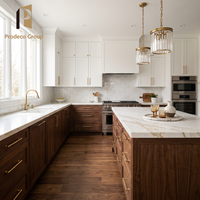 Ensemble d'armoires de cuisine pour projet de villa moderne, finition naturelle, meubles de cuisine haut de gamme pour la maison, armoires de cuisine