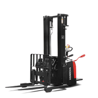Chariot élévateur électrique HANGCHA Reach Truck 1200kg-1600kg, transpalette à conducteur debout haute portée, gerbeur à fourche, batterie lithium-ion