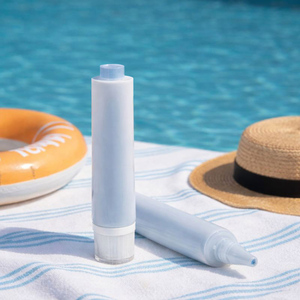 Tube souple double compartiment <span class=keywords><strong>2</strong></span>-en-1 en PE bleu personnalisé avec logo, 40 ml, pour crème corporelle, crème pour les mains, gel et sérum de soin de la peau - Product Image 3
