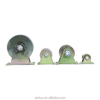 Roulettes rigides en acier robuste avec support pour rail en V de 25 mm et roulettes à gorge en V pour axe de 32 mm pour portes coulissantes