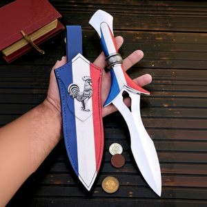 Couteau de chasse Bowie OEM fait main en bois, lame fixe en acier inoxydable, pointe clip, dureté 58HRC, pour activités de plein air, garantie 3 ans - Product Image 1