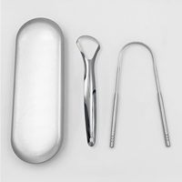 Nettoyeur de langue de haute qualité, marque privée, gratte-langue professionnel, nettoyage mensuel, en acier inoxydable