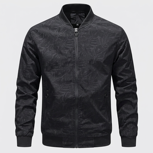 Men's Waterproof Embossed Printed Bomber <b>Jacket</b> <b>Zip</b>-<b>Up</b> Regular Fit Windproof Outerwear for Autumn Casual Wear XL - Product Image 1