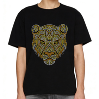 Transferts thermocollants personnalisés avec strass et motifs léopard pour T-shirts