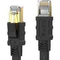 Cable de Red Plano CAT8 Blindado RJ45 de Alta Velocidad 20M 40Gbps 2000Mhz con Cubierta de PVC para PC Gaming, Xbox, Módem y Router