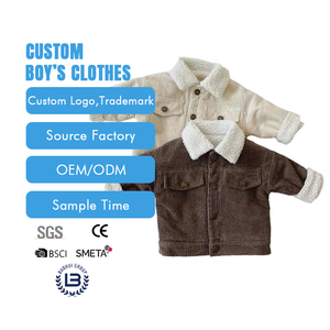 Vestes d'hiver pour enfants en <span class=keywords><strong>sherpa</strong></span> uni avec doublure en velours côtelé, chaudes pour les garçons de 1 à 5 ans - Product Image 1