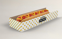 Bac à papier de qualité alimentaire avec logo imprimé personnalisé gratuit pour hot-dogs pain longs sandwichs hamburger boîtes d'emballage sandwich à gâteau