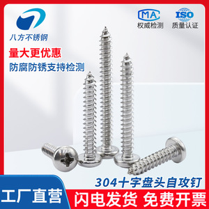 Eight Directions 304 Stainless Steel Self Tapping Screws M2 M6 Pan Head Cross Recess Metric Standard Grade B - Product Image 5