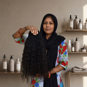 Extensions de cheveux humains indiens Remy vierges bruts 100% non traités, bouclés, cuticules alignées, double trame, pour pose à la machine, sans perte - Product Image 1