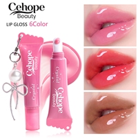 Gloss à lèvres super hydratant non collant avec pendentif nœud en cristal