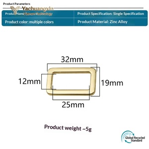 38mm Inner 1.5in Square Zinc Alloy Webbing <b>Hook</b> Rectangular Snap Spring Luggage Handbag Hardware Carabiner - Product Image 4