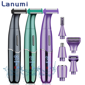 Lanumi 995 Kadınlar İçin 6'sı 1 Arada Elektrikli Tıraş Makinesi Bikini Düzeltici IPX5 Su Geçirmez Islak/Kuru Kullanım Vücut ve Yüz Tüy Dökücü Ev Tipi - Product Image 1