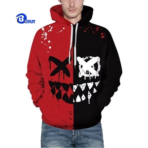 Felpa creativa in pile di poliestere con motivo personalizzato di fabbrica con motivo a forma di angelo felpa da uomo a manica lunga LOGO 3D con cappuccio tutto stampato - Product Image 3