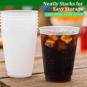 Gobelets de stade réutilisables en plastique dépoli personnalisables de 16 oz pour mariage, fête, avec logo sur mesure - Product Image 3