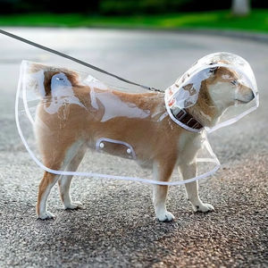 Pez princesa transparente perro capucha impermeable de cuatro patas impermeables mascotas perros ropa de lluvia - Product Image 2