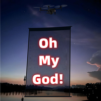 Écran LED en maille monté sur drone jusqu'à 5x10m, panneau publicitaire aérien ultra léger pour la publicité volante à grande échelle en extérieur, affichage LED