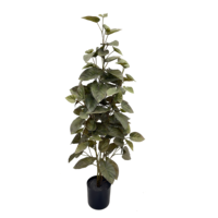 Plante artificielle de feuilles de taro gris-violet de 90 cm de haut, feuillage réaliste en forme de cœur, faux buisson en pot pour villa, hall d'hôtel, café