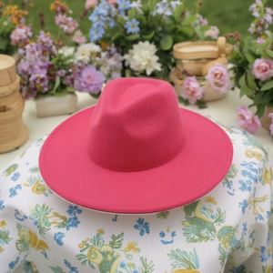 HOT SALE Fake Wool Panama Wide Brim Fedora <b>Hat</b> 9.5cm Silk Screen Printed <b>for</b> Women Men Spring Autumn Winter Fashion Dress - Product Image 3