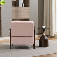 Fauteuil d'appoint moderne en stock aux États-Unis pour salon, chaise de lecture rembourrée avec rangement, cadre en bois massif, fauteuil lounge 1446