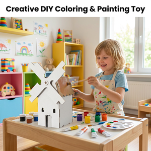 Kit de bricolage éducatif pour loisirs créatifs en papier : Jouets <span class=keywords><strong>à</strong></span> dessiner et <span class=keywords><strong>à</strong></span> peindre, avec kit de montage de <span class=keywords><strong>moulin</strong></span> <span class=keywords><strong>à</strong></span> <span class=keywords><strong>vent</strong></span> en carton pour enfants - Unisexe - Product Image 4