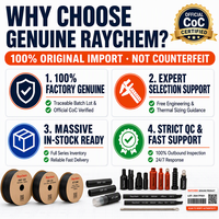 Câble Raychem 1kV 4 conducteurs avec terminal thermorétractable, manchon de dérivation à quatre doigts et cosses en cuivre